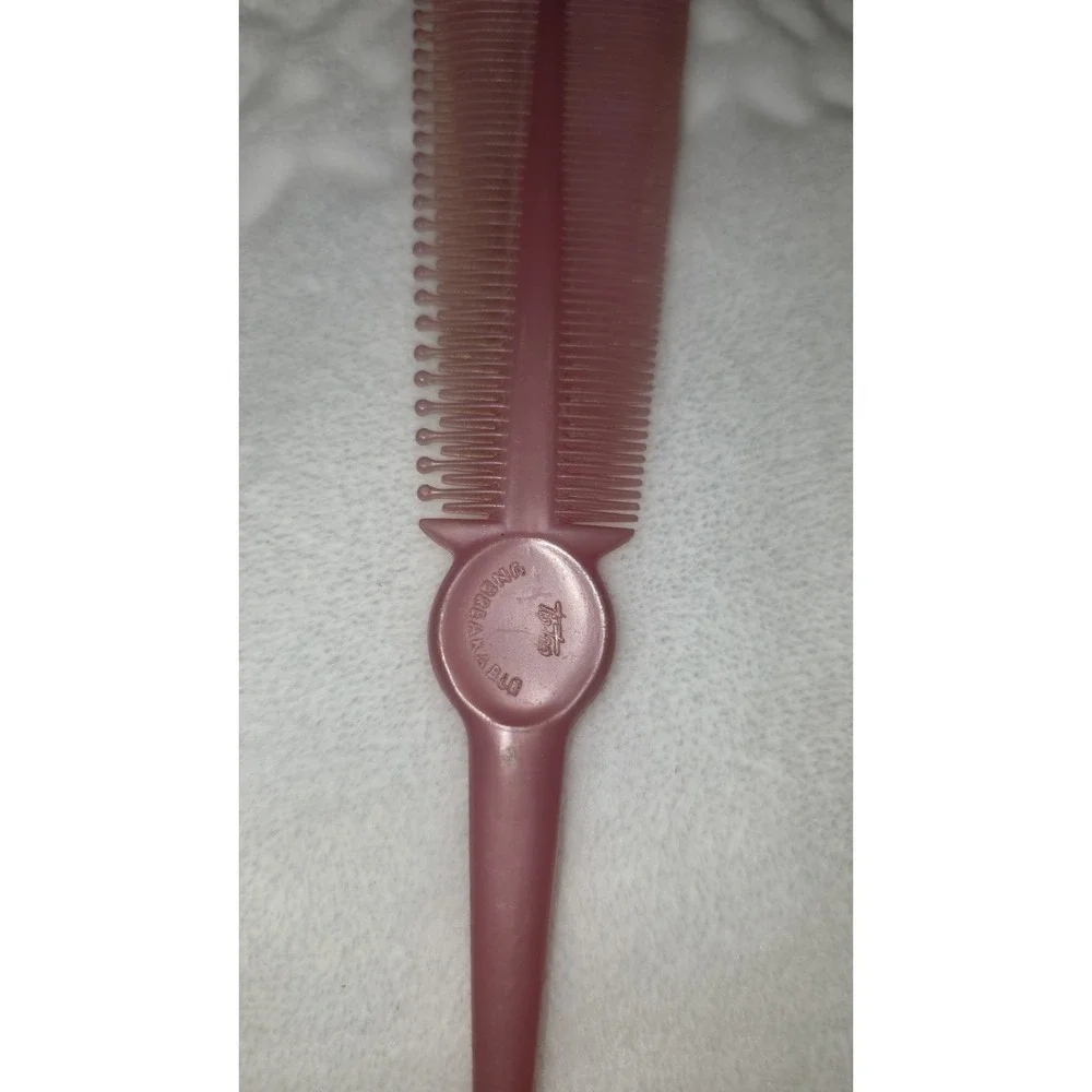 Vintage Tip Top Plastic Hair Comb Pink 3 in 1‎ Fashion Styler 2 Sided